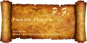 Paulini Florina névjegykártya